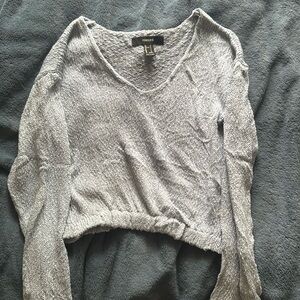 Light Blue Cropped Sweater Top